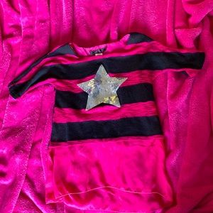 💖HP💖Almost Famous hot pink and black striped girls top